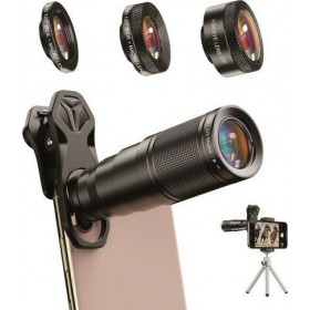 Kit 22X Telephoto Lens + 120° Wide Angle Lens + 25X Macro Lens + 205° Fish Eye Lens Fisheye