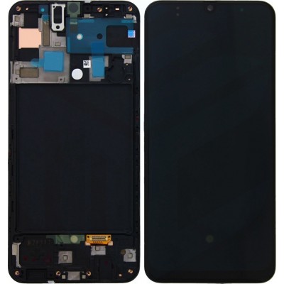 Samsung Οθόνη με Μηχανισμό Αφής και Πλαίσιο για Galaxy A50 (Μαύρο)