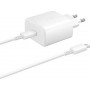 Samsung Φορτιστής με Θύρα USB-A και Καλώδιο USB-C 45W Λευκός (EP-TA845 Retail)