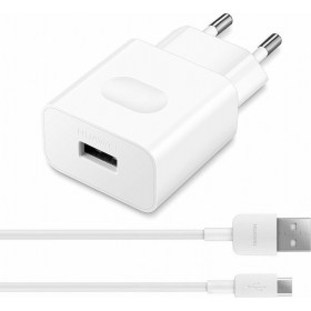 Huawei Φορτιστής με Θύρα USB-A και Καλώδιο micro USB Λευκός (HW-059200EHQ)