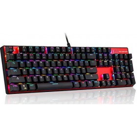 Motospeed Inflictor CK104 Gaming Μηχανικό Πληκτρολόγιο με Outemu Blue διακόπτες και RGB φωτισμό (Αγγλικό US) Κόκκινο