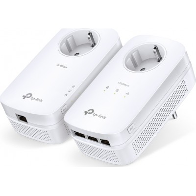 TP-LINK TL-PA8033P KIT v2 Powerline Διπλό για Ενσύρματη Σύνδεση με Passthrough Πρίζα και 4 Θύρες Ethernet