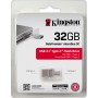 Kingston DataTraveler microDuo 3C 32GB USB 3.1 Stick με σύνδεση USB-A &amp USB-C Ασημί