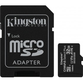 Kingston Canvas Select Plus microSDHC 32GB Class 10 U1 V10 A1 UHS-I με αντάπτορα