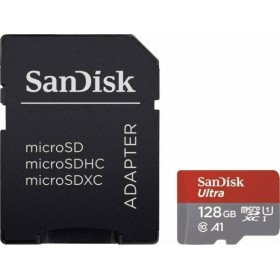 Sandisk Ultra microSDXC 128GB Class 10 U1 A1 UHS-I με αντάπτορα
