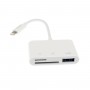 XO HUB006 Card Reader Lightning για SD/microSD Λευκό