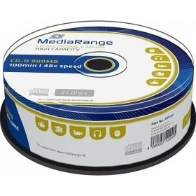 MediaRange Εγγράψιμα CD-R 900MB 25τμχΚωδικός: MR222 