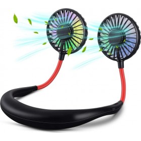 Φορητός περιστρεφόμενος ανεμιστήρας λαιμού Μαύρο