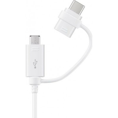 Samsung Regular USB to Type-C / micro USB Cable Λευκό 1.5m (EP-DG930DWEGWW) Bulk