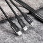 Baseus Regular USB to Lightning / Type-C / micro USB Cable Μαύρο 1.2m (CAMLT-SU01)