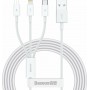 Baseus Regular USB to Lightning / Type-C / micro USB Cable Λευκό 1.5m (CAMLTYS-02)