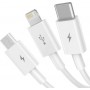 Baseus Regular USB to Lightning / Type-C / micro USB Cable Λευκό 1.5m (CAMLTYS-02)