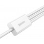 Baseus Regular USB to Lightning / Type-C / micro USB Cable Λευκό 1.5m (CAMLTYS-02)