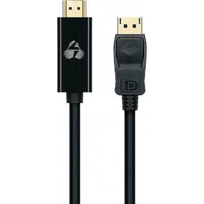 Powertech Cable DisplayPort male - HDMI male 1.8m Μαύρο (CAB-DP061)