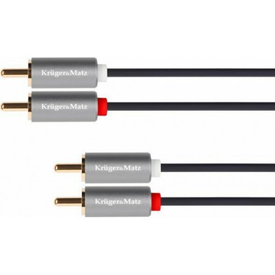 Kruger &amp Matz Cable 2x RCA male - 2x RCA male 1m (KM1213)