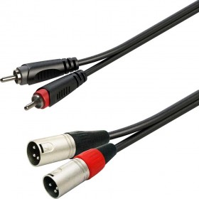 Soundsation 2x Cable XLR male - 2x RCA male Μαύρο 6m (GL-2RCA2XM6)