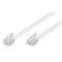 Goobay Flat Τηλεφωνικό Καλώδιο RJ11 6P4C 15m Λευκό (93065)