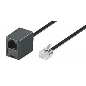 Goobay Flat Τηλεφωνικό Καλώδιο 15m Μαύρο (68258)