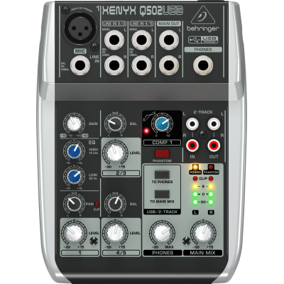 Behringer XENYX-Q502 USB Αναλογική Κονσόλα 5 Καναλιών με Phantom Power &amp 1 Εισόδο XLR