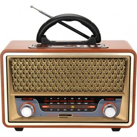 Meier M-157BT Retro Επιτραπέζιο Ραδιόφωνο Επαναφορτιζόμενο με USB Καφέ