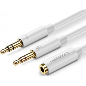 Ugreen Cable 3.5mm female - 2x 3.5mm male Λευκό 0.20m (20897) Ugreen Cable 3.5mm female - 2x 3.5mm male Λευκό 0.20m (20897)