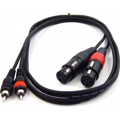 Cable 2x XLR female - 2x RCA male 1,5m (TPC-021)