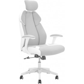 Pakoworld Momentum Υφασμάτινη Καρέκλα Gaming Λευκή