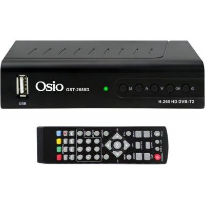 Osio OST-2655D Ψηφιακός Δέκτης Mpeg-4 Full HD (1080p) με Λειτουργία PVR (Εγγραφή σε USB) Σύνδεσεις HDMI / USB