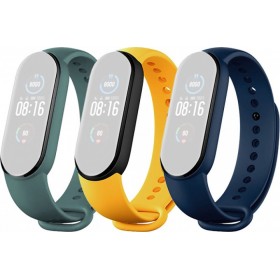 Xiaomi 5/6 Λουράκι Σιλικόνης Blue / Yellow / Mint Green (Mi Smart Band 5/Mi Smart Band 6)