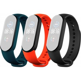 Xiaomi 5/6 Λουράκι Σιλικόνης Black / Orange / Dark Green (Mi Smart Band 5/Mi Smart Band 6)
