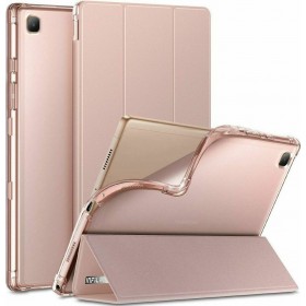 Infiland Flip Cover Σιλικόνης / Δερματίνης Ροζ (Galaxy Tab A7)