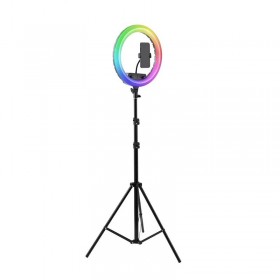 RGB Ring Light Selfie Ring Light RGB 2500-4500K με Τρίποδο Δαπέδου και Βάση για ΚινητόΚωδικός: 223007 