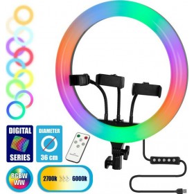 GloboStar RGB Ring Light Professional Digital Ring Light 36cm 3000-6000K με Βάση για ΚινητόΚωδικός: 75803 