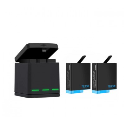 Telesin 3-slot Charger Box + 2 batteries GP-BNC-801 for GoPro Hero 8