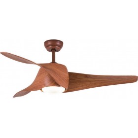 Eurolamp 147-29310 Ανεμιστήρας Οροφής 132cm με Φως και Τηλεχειριστήριο Καφέ
