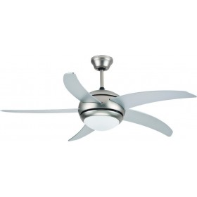 Eurolamp 147-29009 Ανεμιστήρας Οροφής 120cm με Φως και Τηλεχειριστήριο Ασημί