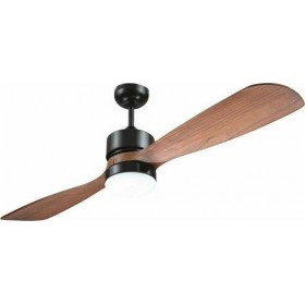 Eurolamp 300-25004 Ανεμιστήρας Οροφής 132cm με Φως και Τηλεχειριστήριο Καφέ