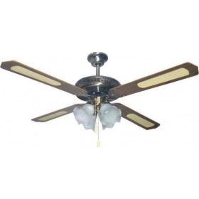 Eurolamp 147-29005 Ανεμιστήρας Οροφής 120cm με Φως Καφέ