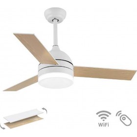 Lineme 02-00169 Ανεμιστήρας Οροφής 130cm με Φως, WiFi και Τηλεχειριστήριο Καφέ