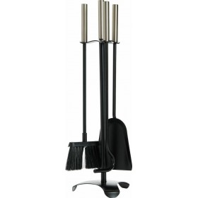 Zogometal 1230-B12 Σετ Εργαλείων Τζακιού με Κρεμανταλά Μαύρο/Νίκελ Ματ