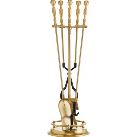 Zogometal 1601-B04 Σετ Εργαλείων Τζακιού με Κρεμανταλά Χρυσό