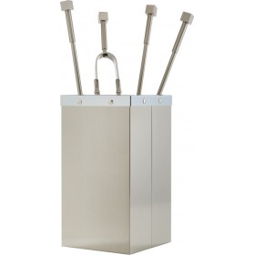 Zogometal 1220-K12 Σετ Εργαλείων Τζακιού με Κουβά Νίκελ Ματ/Χρώμιο