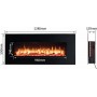 Richen Apolon Επιτοίχιο Ηλεκτρικό Τζάκι 2000W 128x55cm Μαύρο