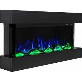 Hitense FXW800-SLIM3DB MDF Επιτοίχιο Ηλεκτρικό Τζάκι 1600W 110x52.5cm Μαύρο