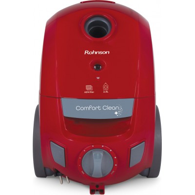 Rohnson R-1185 Red Ηλεκτρική Σκούπα 800W με Σακούλα 2.5lt Κόκκινη