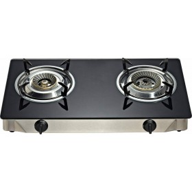 Proton GS02 Επιτραπέζια Εστία Υγραερίου Διπλή Μαύρη