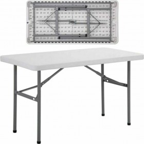 Πλαστικό Τραπέζι Catering Εξωτερικού Χώρου Πτυσσόμενο με Μεταλλικό Σκελετό Blow Λευκό 122x60x74εκ.Κωδικός: ΕΟ172 