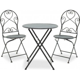 Σετ Τραπεζαρίας Εξωτερικού Χώρου για Μικρούς Χώρους Walen Μαύρο 3τμχΚωδικός: 137-000002 