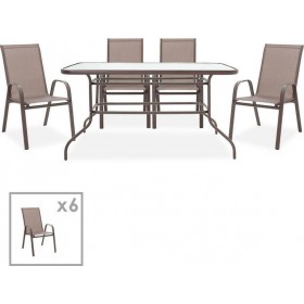 Σετ Τραπεζαρίας Εξωτερικού Χώρου Valor Calan Καφέ 7τμχΚωδικός: 200-000384 