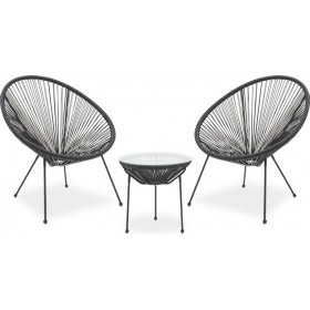 Σετ Σαλονιού Εξωτερικού Χώρου Acapulco Μαύρο 3τμχΚωδικός: 200-000303 